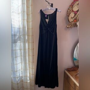 Suzanne Somers Loungewear Black Gown Dress NWT size PL